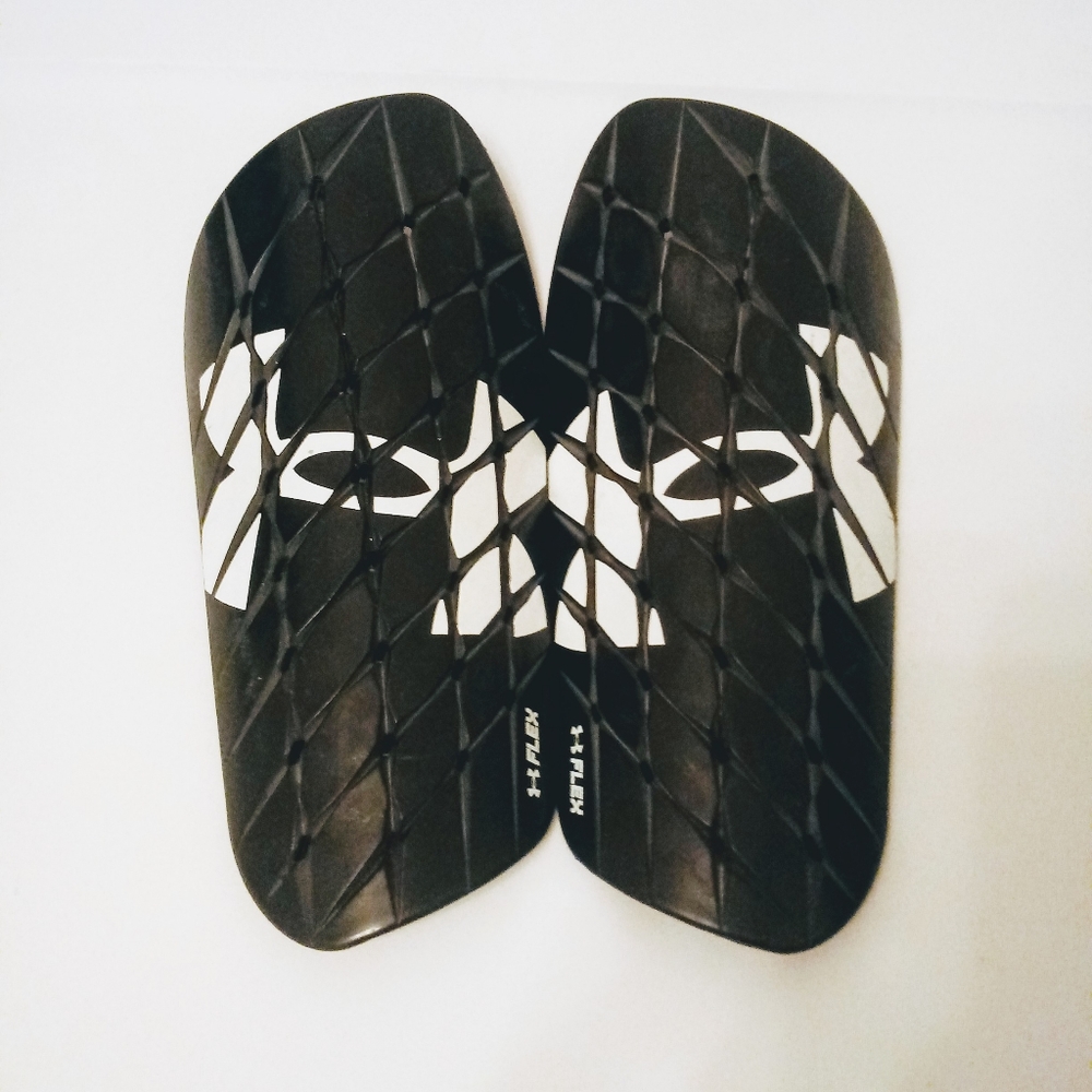 ⚽ Black and White Under Armour Soccer Shin Guards